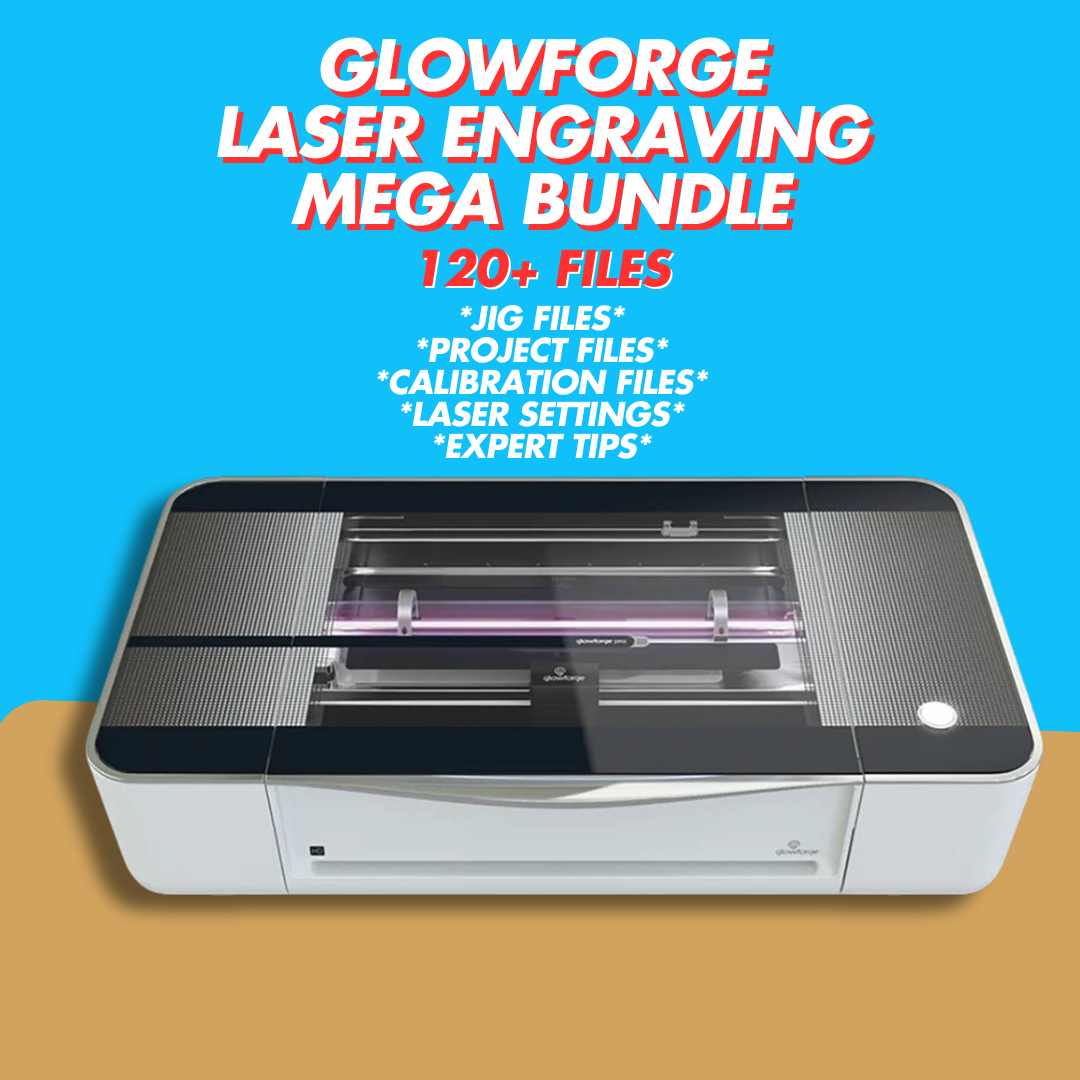 Glowforge Engraving Mega Bundle | 120+ Files | Jigs | Laser Settings | Calibration Files | Tips | Laser Engraving DXF SVG Cut File