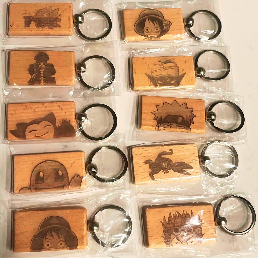 Custom Engraved Image Wood Keychain