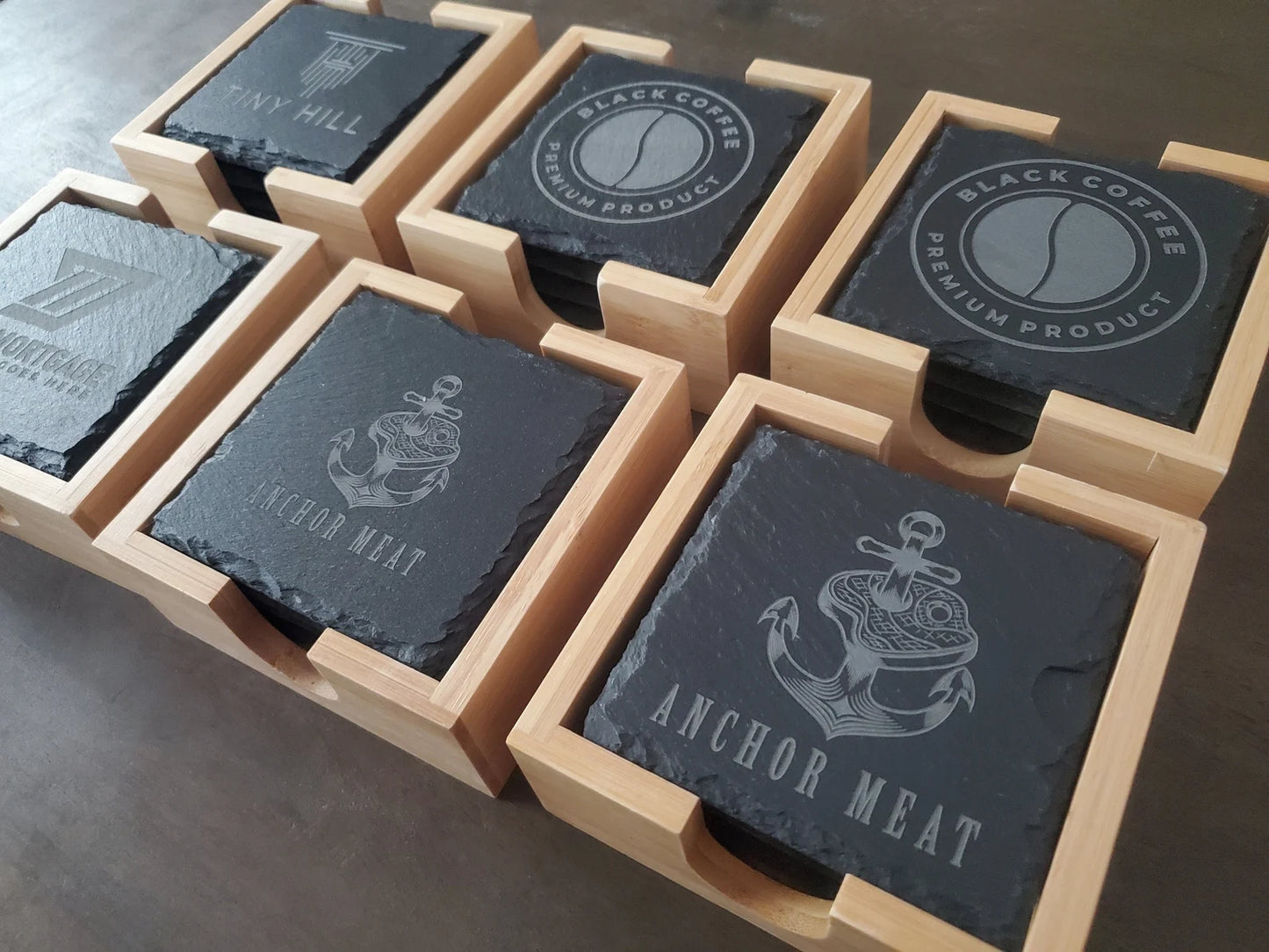 Custom Engraved Slate Coasters