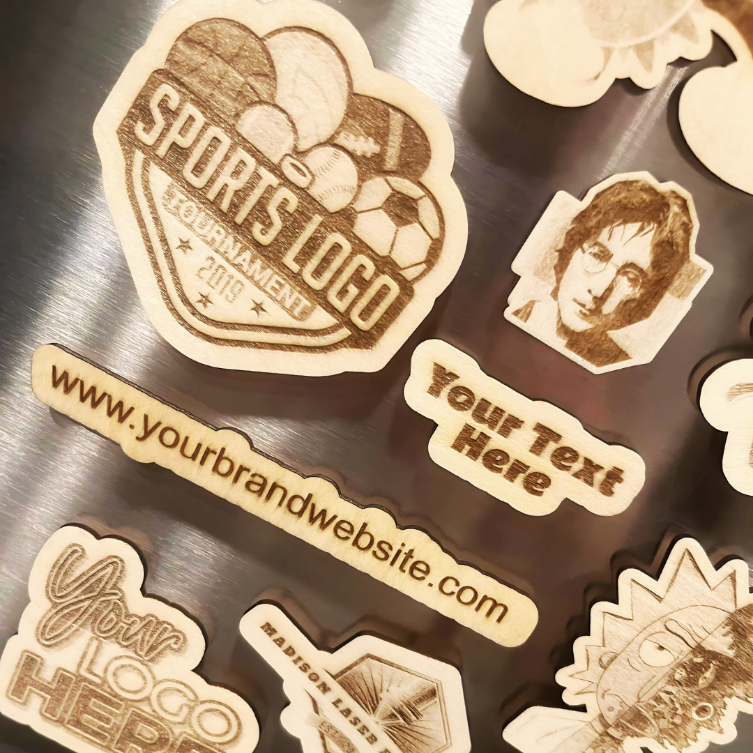 Custom Engraved Image Wood Magnet