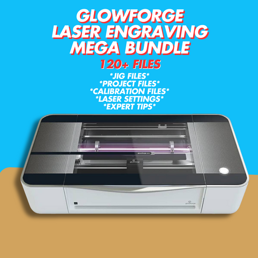 Glowforge Engraving Mega Bundle | 120+ Files | Jigs | Laser Settings | Calibration Files | Tips | Laser Engraving DXF SVG Cut File