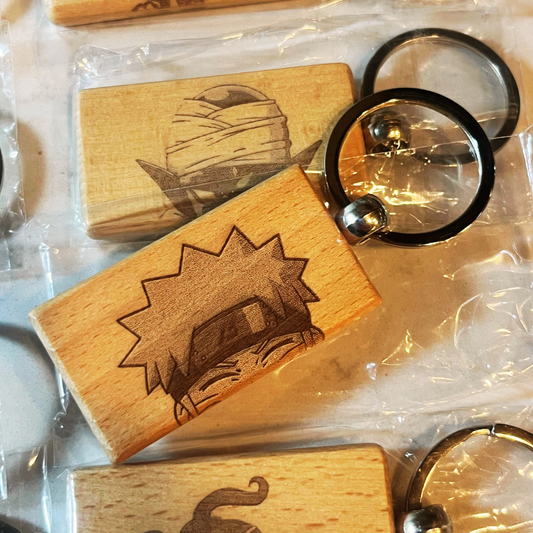 Custom Engraved Image Wood Keychain