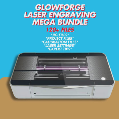 Glowforge Engraving Mega Bundle | 120+ Files | Jigs | Laser Settings | Calibration Files | Tips | Laser Engraving DXF SVG Cut File